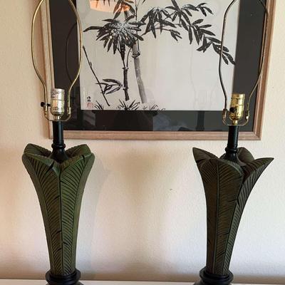 Palm Tree Decorative Vintage Lamps And Bamboo Picture