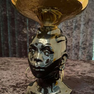 Stunning Vintage MCM Blackmoor Africana Decorative Figure