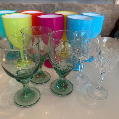 Libbey Clarion Spanish Goblets, Cristal D'Arques Durand Beaulieu Glasses, & Libbey Orchard Goblet