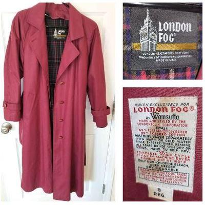 London Fog Wool Lined Women's Trench Coat Size 8