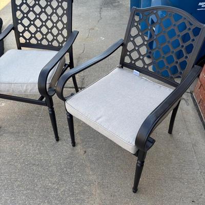 Law furniture with one table and six lawn chairs And cushions