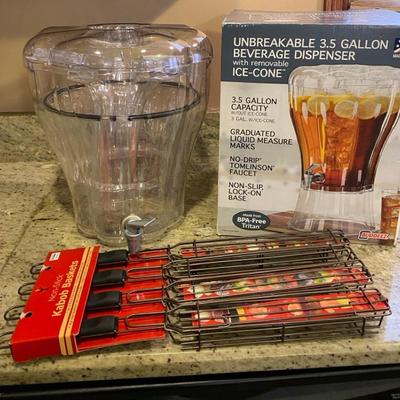 Beverage Dispenser and Kabob Baskets