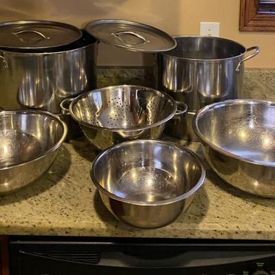 Stainless steel pots and pans