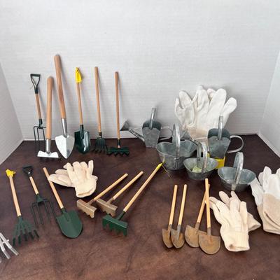 Miniature Gloves Watering Cans Pots Yard Tools Fairy Garden Lot