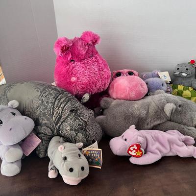 Mixed Lot of Hippo Plush Stuffed Animal Russ Hallmark Applause 