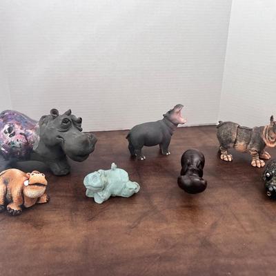 Mixed Lot of Hippos Russ Clay Art Ironwood Beasties Country Artist Ltd