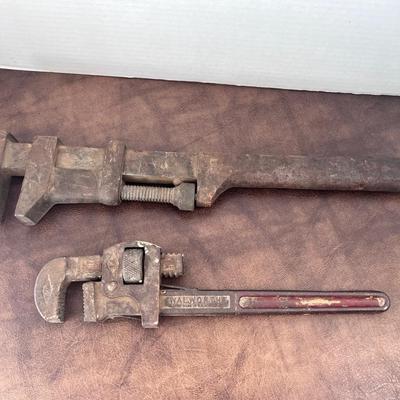 Antique Wrench 14 In Genuine Stillson Walworth, 18 In Wrench