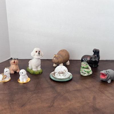 Artesania Rineconada Stone Doberman, Enesco Potato Shape Hippo, Swarovski Turtle & More