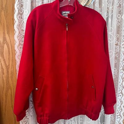 Vintage Pendleton Womens Red Zipper Jacket Coat Sz Large 
