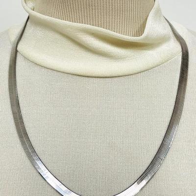 Sterling Silver 7mm Chevron Necklace 