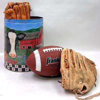 “Wilson” Sporting Goods and Vintage Cow Tin