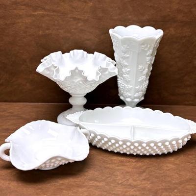 Vintage “Fenton” Milk Glass 