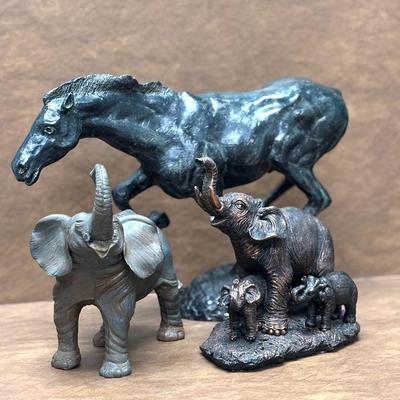 Horse and Elephant Figurines