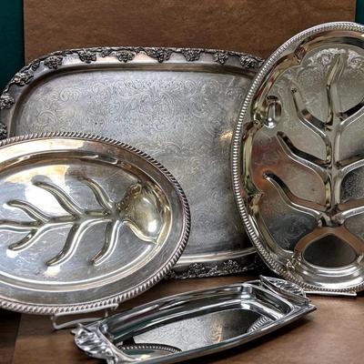 Assorted Vintage Serving Trays 
