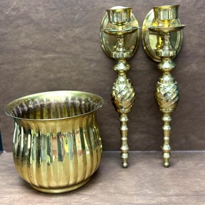 Vintage Brass Wall Sconces 