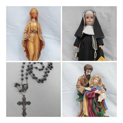 Religious Figurines, Nun Doll & Rosaries