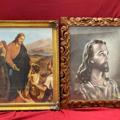 Framed Religious Figure Portraits of Jesus