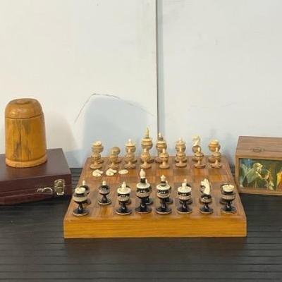 Vintage Mexican Handcarved Chess Set & More