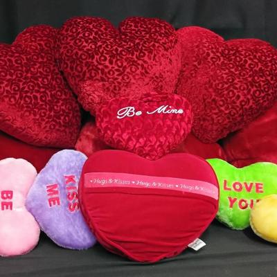 Collection of Valentine’s Day Plush Heart Pillows incl. Hallmark