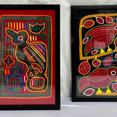 Framed Kuna Mola Bird Artworks! 