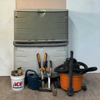 Rubbermaid Storage Deck Boxes, Rigid Wet/Dry Vac, & More