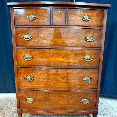 Antique Mahogany Bow Front Chest of Drawers