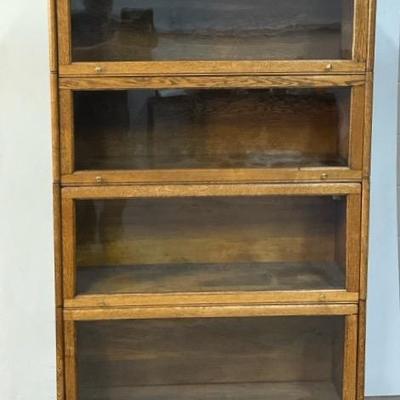 Antique Oak Barrister Bookcase 