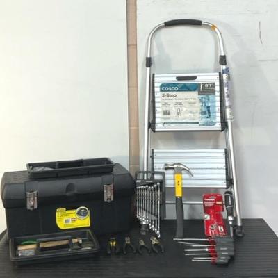 Stanley Toolbox, Cosco 2-step Stool, And Hand tools 