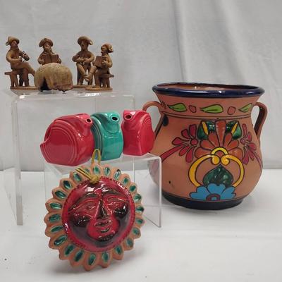 Talavera, Fiesta, And Handcrafted Brazilian Clay Figures