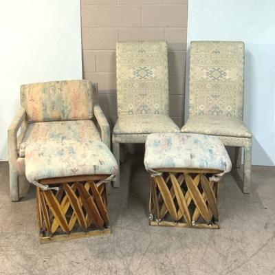 Parson’s Style Club Chair W/ Equipale Footrests 