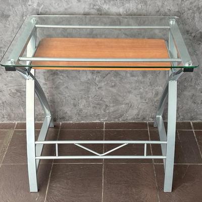 College Student Glass And Chrome Dorm Desk