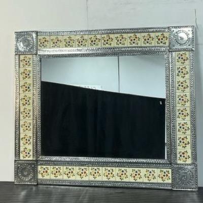 Mexican Punched Tin/Tile Mirror 