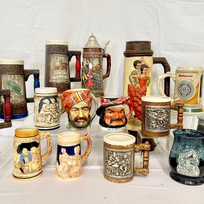 (15) Collectible Beer Steins 