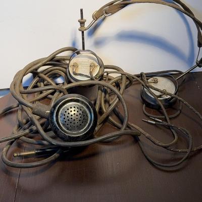 Vintage Brandes Superior Radio Headphones with Cloth Cords