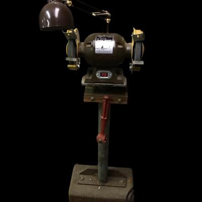 6” 1/2 HP Bench Grinder on Stand with Lamp