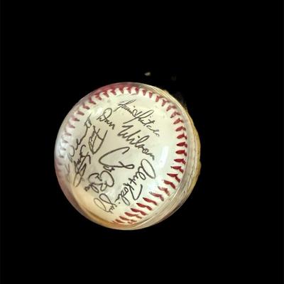 Autographed Baseball with Multiple Signatures