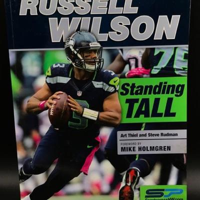 Seattle Seahawks Russell Wilson Memorabilia Lot – Jersey, 12th Man Flag, Book & More