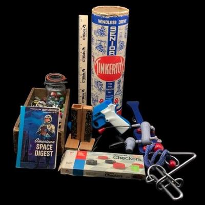 Vintage Kids Toys Lot – Tinkertoys, Fisher Price, MARBLES, and more