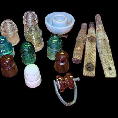 Antique Electrical Insulators - Glass and Ceramic
