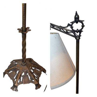Antique Art Deco Cast Metal Floor Lamp