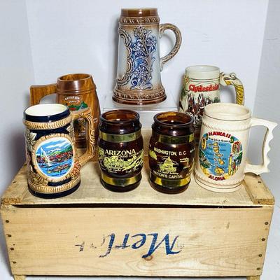 Vintage Stein & Mug Assortment incl. Original King, Budweiser, Travel & Souvenir Steins