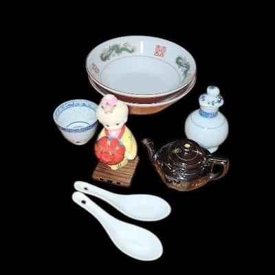Asian Ceramic Dishware & Figurine Lot – Made in China & Japan