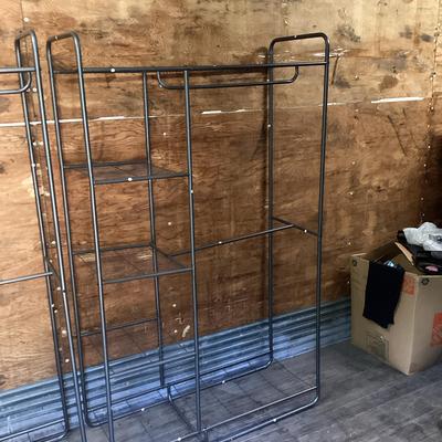 Set of Metal Clothing Racks with Shelving – Like New