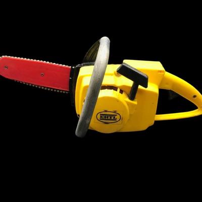 Vintage ERTL Toy Chainsaw – Yellow & Red