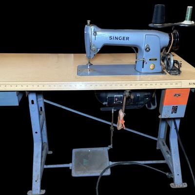 Vintage Singer 331K4 Industrial Leather Sewing Machine w/ Table & Motor – Made in Great Britain