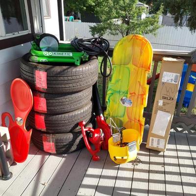 Sale Photo Thumbnail #22: Tires, Sleds, Swing, Leaf Blower