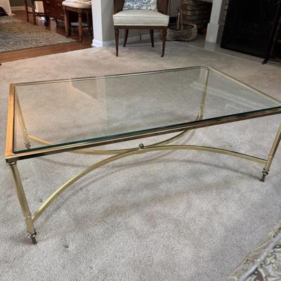 Sale Photo Thumbnail #53: Vintage Glass/ Brass Coffee table 