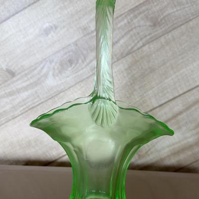 Vintage Uranium Glass Basket
