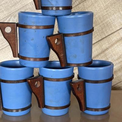 Catalina Pottery Cups with Copper & Wood Handles