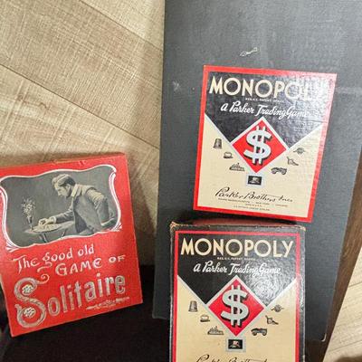 1936 Monopoly Game And Vintage J.W.S & W Bavaria Solitaire Game